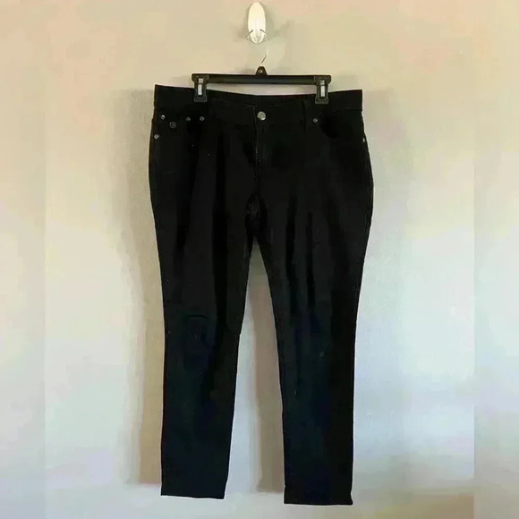 Y2K Womens Echo Red Navy Jeans Size 15 Straight Low Rise Stretch - Picture 2 of 6